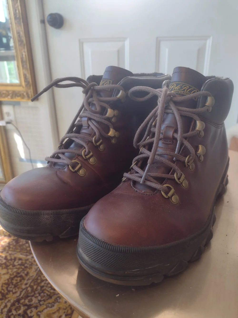 Polo by Ralph Lauren Men's Brown Leather Hiking Boots